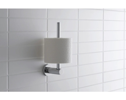 Porte-papier toilette en métal avec un rouleau de papier