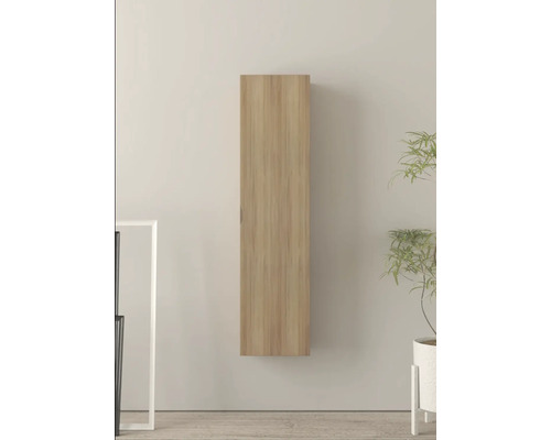 Armoire suspendue en bois fixée à un mur