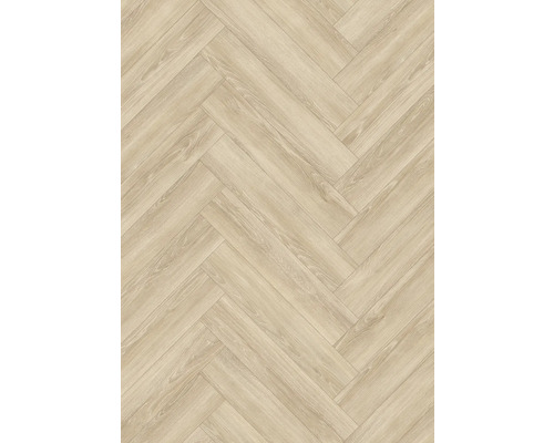 Helle Holzoptik im Fischgrätmuster für Bodenbeläge.