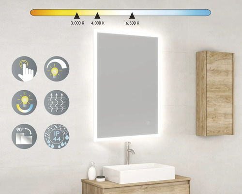 Miroir à LED form&style LEMBATA 60 x 80 cm IP 44