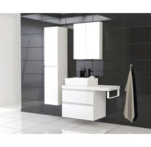 Ensemble de salle de bains moderne avec lavabo, meuble sous-lavabo, armoire de toilette et armoire haute