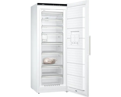 Offener freistehender Gefrierschrank mit Schubladen