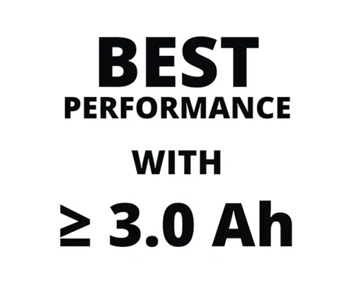 Meilleures performances avec plus ou égal à 3.0 ampères-heures