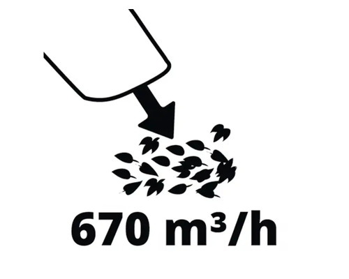 Symbole pour un débit d''air de 670 mètres cubes par heure