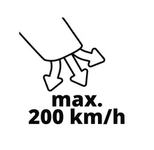 Symbole pour une vitesse de soufflage maximale de 200 km/h