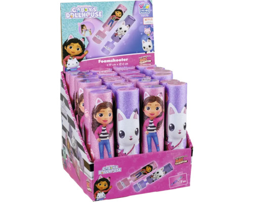 Présentoir lanceur de mousse Gabby''s Dollhouse avec armes jouets