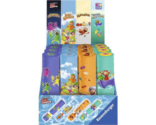 Présentoir de pistolets à eau Ravensburger Max Liquidator avec différents motifs