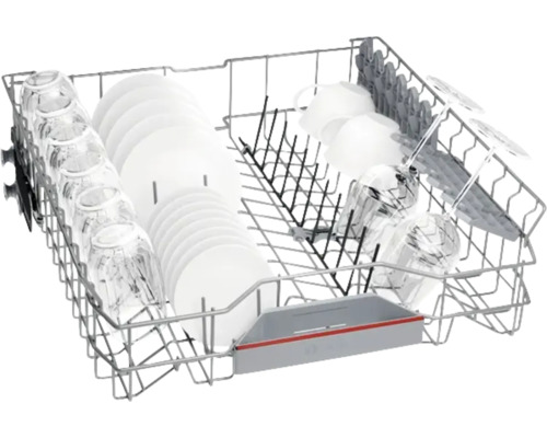 Panier supérieur de lave-vaisselle avec vaisselle