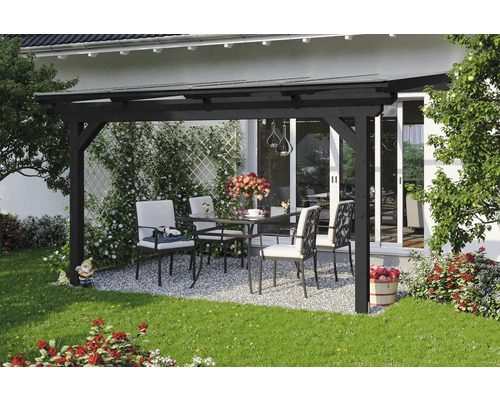 Toiture pour terrasse SKAN HOLZ Ancona 434 x 250 cm anthracite