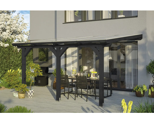 Toiture pour terrasse SKAN HOLZ Andria 434 x 250 cm anthracite