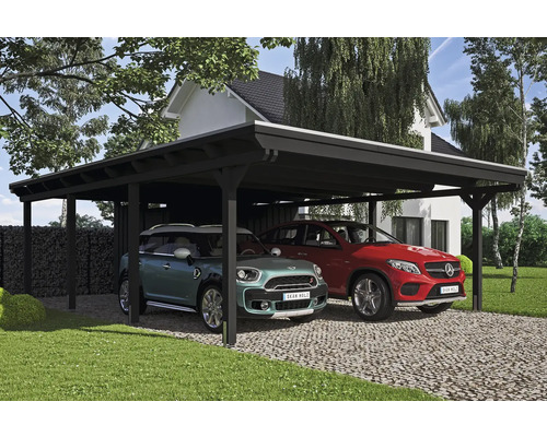 Doppelcarport SKAN HOLZ Emsland inkl. Pfostenanker, Abstellraum 613 x 846 cm anthrazit Doppelcarport SKAN HOLZ Emsland inkl. Pfostenanker, Abstellraum 613 x 846 cm anthrazit