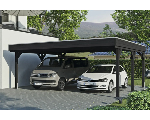 Doppelcarport SKAN HOLZ Grunewald inkl. Pfostenanker, EPDM Folie 622 x 554 cm anthrazit Doppelcarport SKAN HOLZ Grunewald inkl. Pfostenanker, EPDM Folie 622 x 554 cm anthrazit