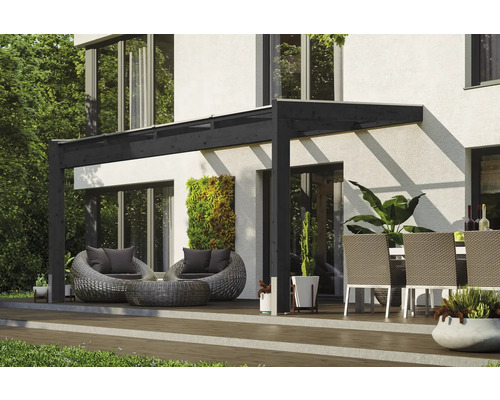 Terrassenüberdachung SKAN HOLZ Novara 450 x 259 cm anthrazit