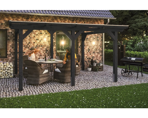 Toiture pour terrasse SKAN HOLZ Siena 434 x 250 cm anthracite