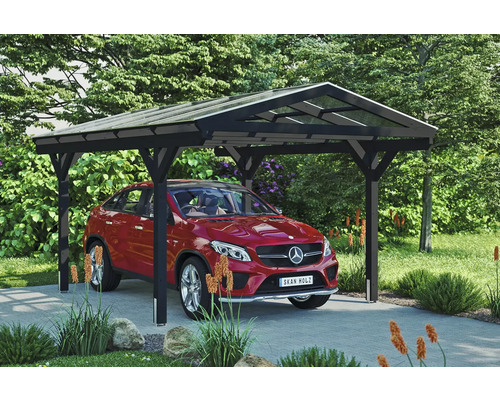 Carport individuel SKAN HOLZ Westerwald avec ancre de poteau 362 x 541 cm anthracite Carport individuel SKAN HOLZ Westerwald avec ancre de poteau 362 x 541 cm anthracite