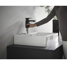 Robinetterie de lavabo hansgrohe VERNIS SHAPE 100 CoolStart noir mat avec garniture de vidage à tirette 71594670