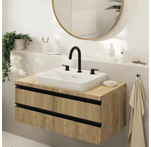 hansgrohe 3-Loch Waschtischarmatur VERNIS BLEND mit Zugstangen-Ablaufgarnitur schwarz matt 71553670