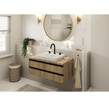 hansgrohe 3-Loch Waschtischarmatur VERNIS BLEND mit Zugstangen-Ablaufgarnitur schwarz matt 71553670