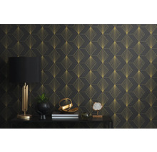 Dekorative Wand mit geometrischem Muster in Gold
