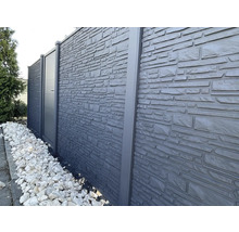 Mur de jardin avec porte et aspect pierre