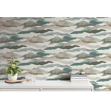 Papier peint avec motif de nuages sur un mur