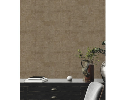 Mur avec un papier peint à motif de pierre