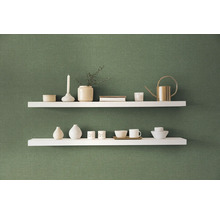 Zwei Regale mit Dekorationsgegenständen an einer Wand