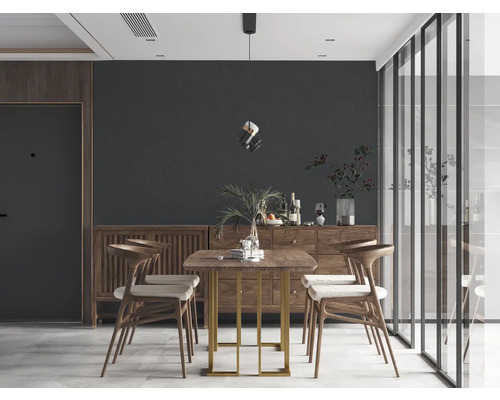 Esszimmer mit Esstisch, Stühlen und Anrichte im modernen Design.