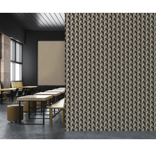 Image d''une pièce avec du papier peint à motif géométrique en forme de cube