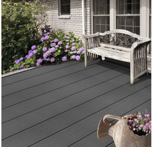 Lame de terrasse Konsta en bois composite Xtra profilé plein gris clair mat 18x260 mm (au mètre à partir de 1,00 m jusqu'à 6,00 m max.)