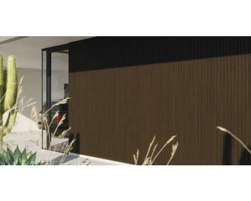 Conception de façade moderne avec panneaux de bois et fenêtres