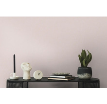 Dekorative Szene mit Kerze, Skulptur, Uhr, Büchern und Topfpflanze auf einem schwarzen Regal