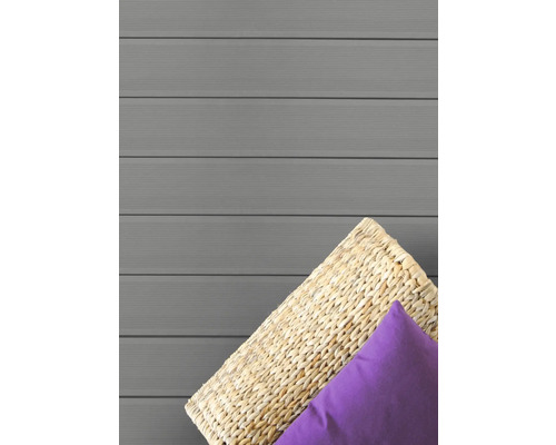 Lames de terrasse en composite de bois avec coussin et panier