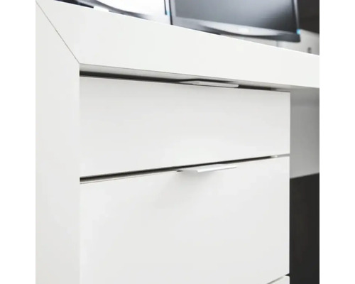 Bureau avec tiroirs blancs