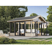 Pavillon Palmako Isabella 14,7 m² inkl. Fussboden 401 x 401 cm weiß