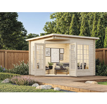 Pavillon Palmako Melanie Low 7 m² 300 x 300 cm apprêt par immersion marron