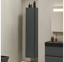 Modernes Badezimmer mit Hochschrank, Waschtisch und Spiegel