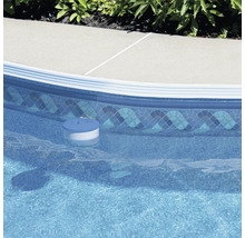 Schwimmbad mit Dosierschwimmer zur Wasserpflege