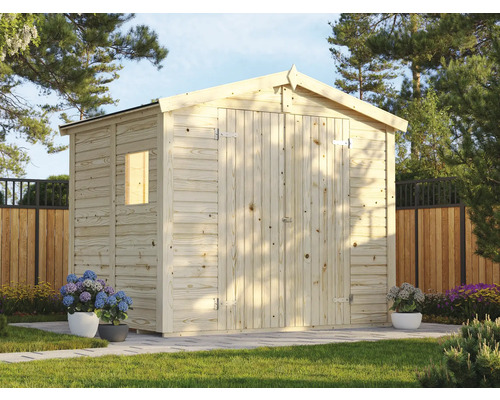 Abri de jardin en bois avec double porte et fenêtre