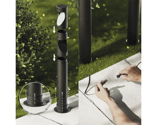 Abbildung von Aussenleuchten zur Installation im Garten.