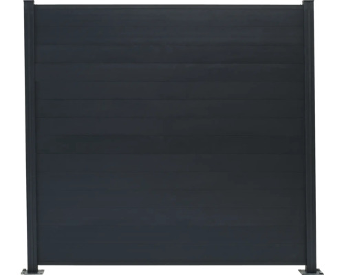 Gartenzaun aus Aluminium mit horizontalen Elementen