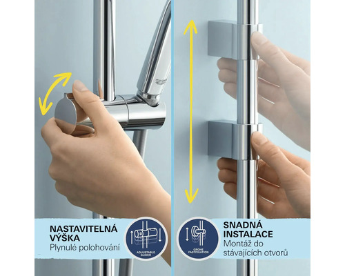 Duschstange mit verstellbarer Höhe und einfacher Installation