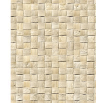 Vue détaillée d''un tapis en raphia tressé