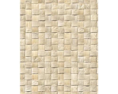 Vue détaillée d''un tapis en raphia tressé