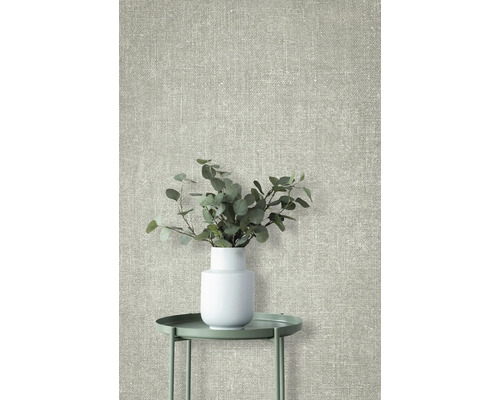 Papier peint textile avec structure de toile dans la pièce