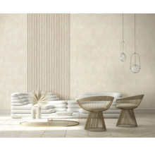 Wohnzimmer mit Sofa, Sesseln, Couchtisch und Pendelleuchten für ein modernes Raumdesign.