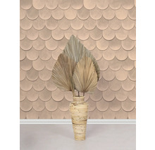 Décoration murale décorative avec motif en écailles de poisson et vase en bambou avec fleurs séchées