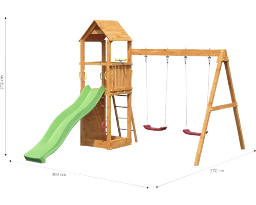 Aire de jeux avec balançoire, toboggan et échelle d''escalade pour le jardin