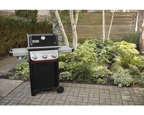 Weber Spirit Gasgrill im Aussenbereich mit Garten