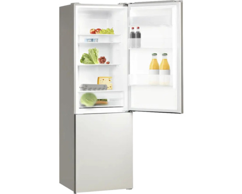 Geöffneter Kühlschrank mit verschiedenen Lebensmitteln